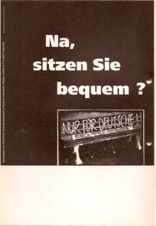 1994: Plakat "Na, sitzen Sie bequem?"