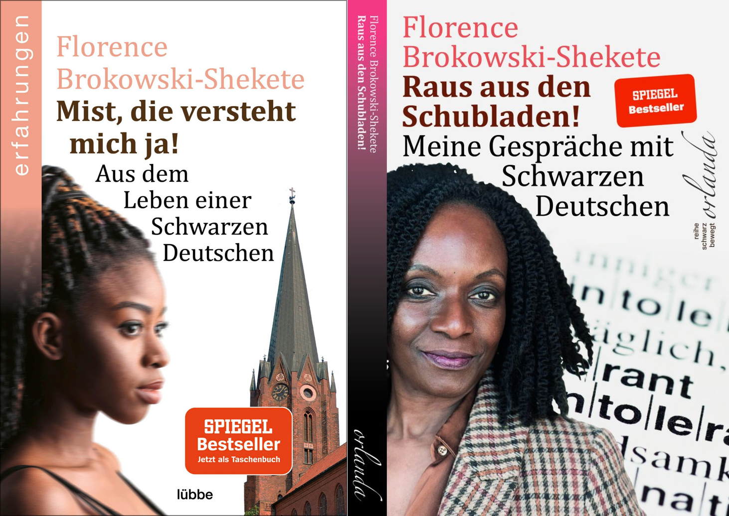 Cover der beiden Bücher von Florence Brokowski-Shekete