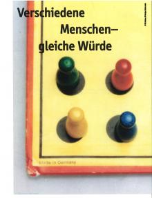 1999: Postkarte "Verschiedene Menschen - gleiche Würde - Spiel"