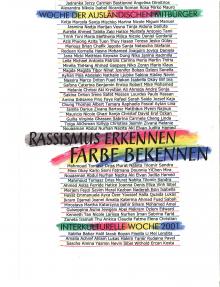 2001: Postkarte "Rassismus erkennen. Farbe bekennen"