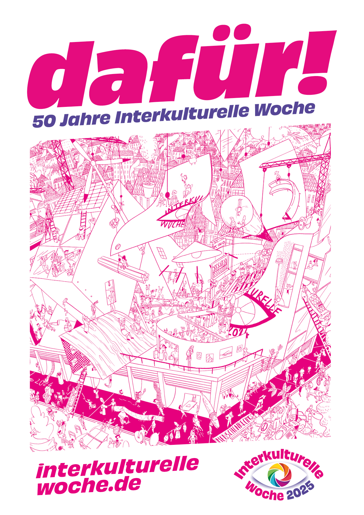 Aktionsplakat Interkulturelle Woche 2025 - weiß