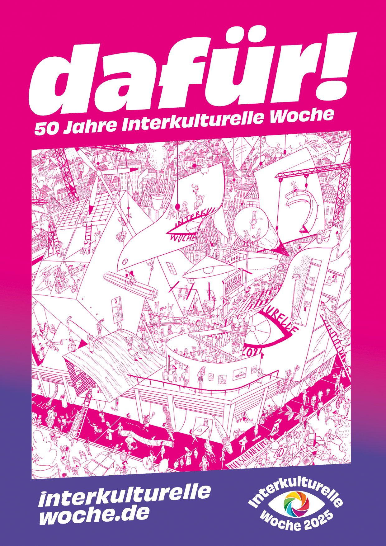 Aktionsplakat Interkulturelle Woche 2025 - bunt