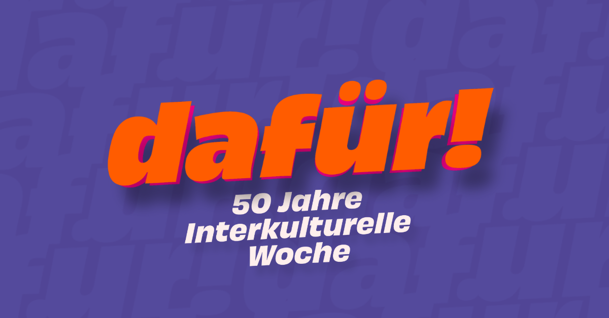 Das Motto der IKW 2025. Das Motto der IKW 2025 "dafür!" vor indigofarbenem Hintergrund.