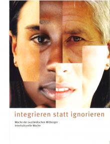 2004: Postkarte "Integrieren statt ignorieren - Gesichter"