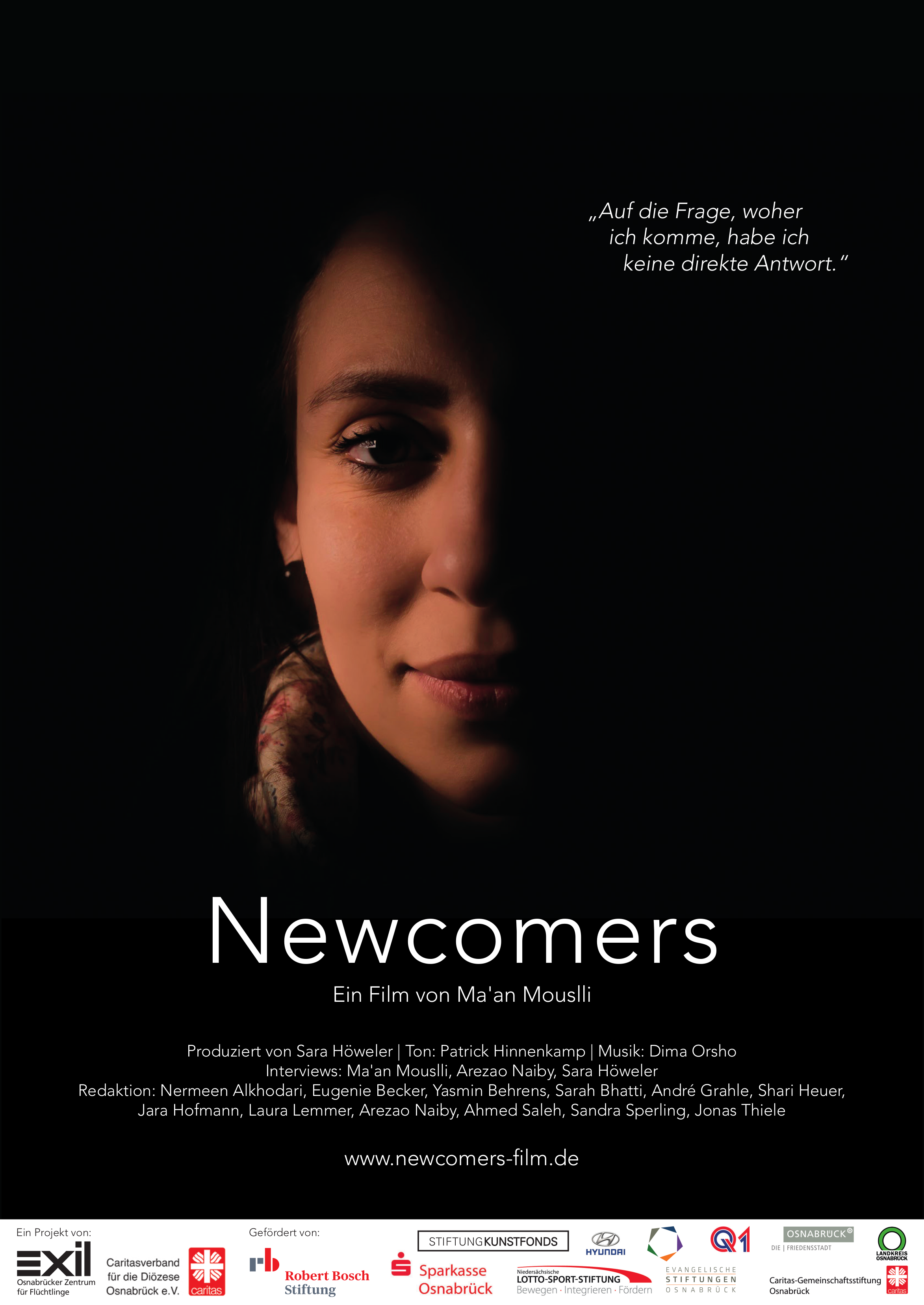 Plakat Newcomers erzählen ihre Geschichte
